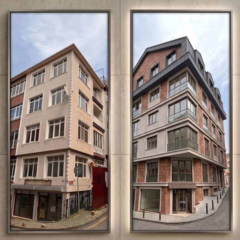 Köşe Apartmanı Dış Cephe