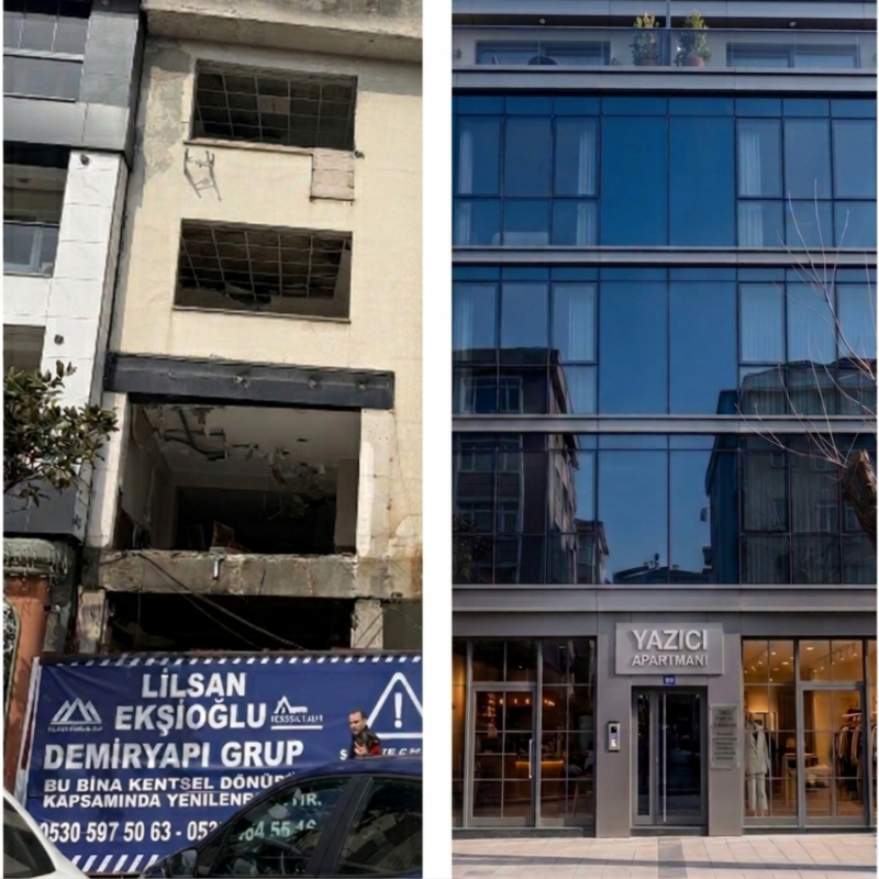Yazıcı Apartmanı inşaat Detayı / Plan